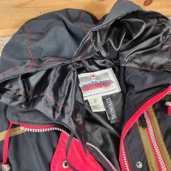 Vintage 80's Obermeyer Womens 8 Ski Snow Suit One Piece Bib Thermolite Pads Belt